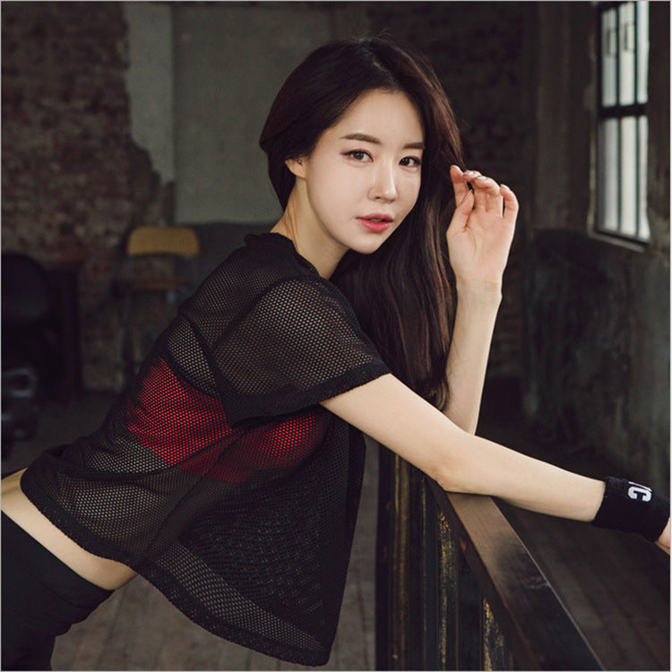 Yoga Hollow Out Mesh Shirt