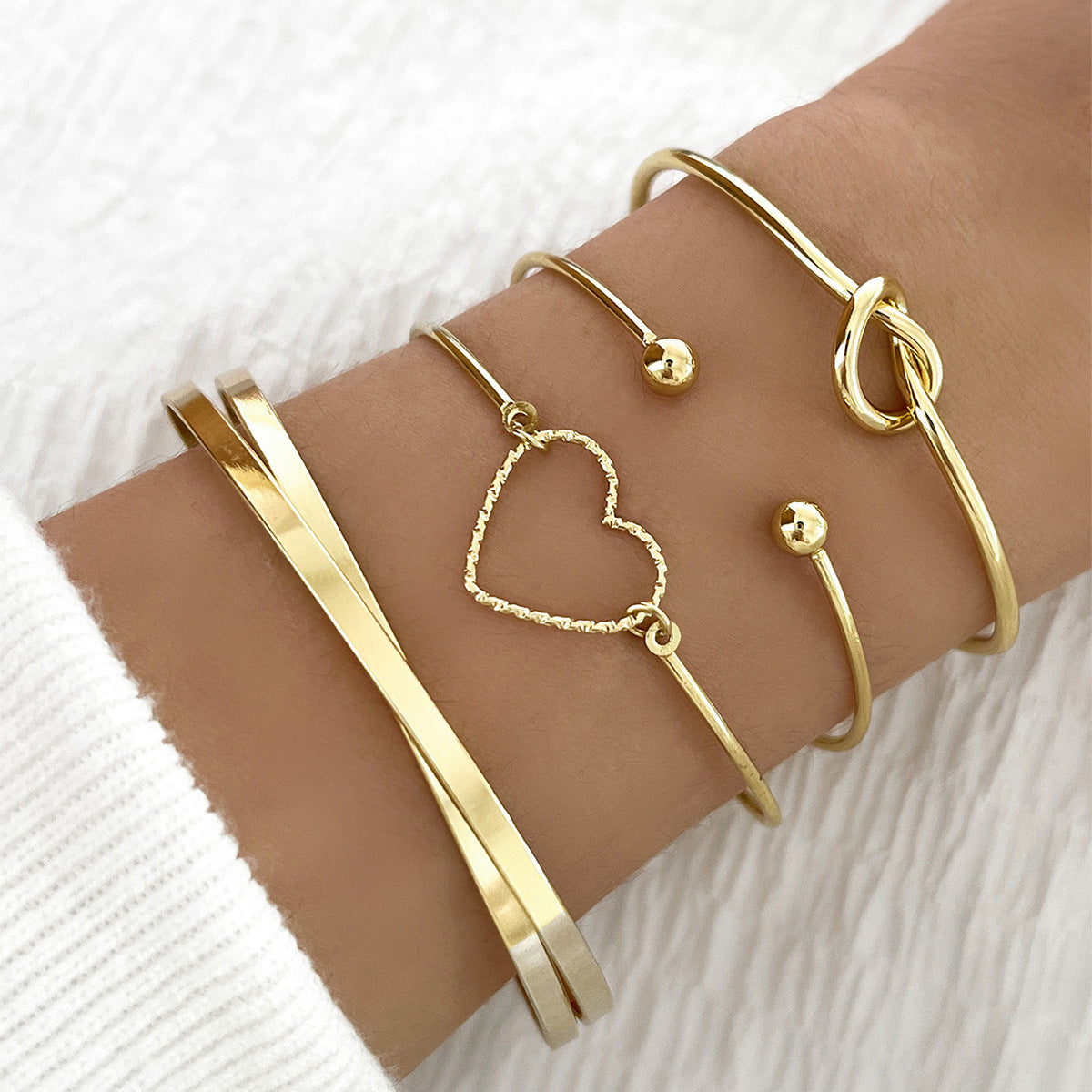 Vintage Crystal Heart Letter Bracelet