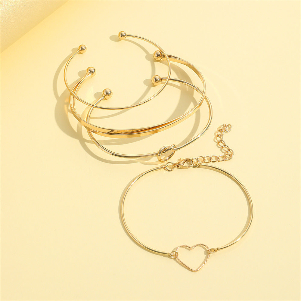 Vintage Crystal Heart Letter Bracelet
