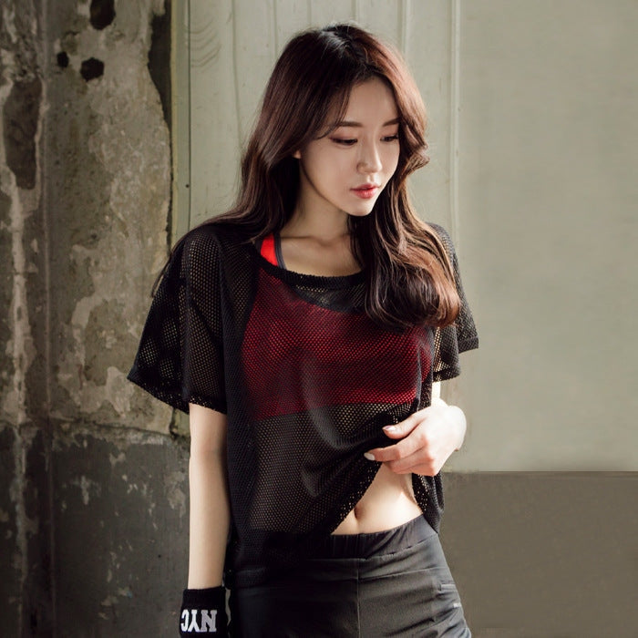 Yoga Hollow Out Mesh Shirt