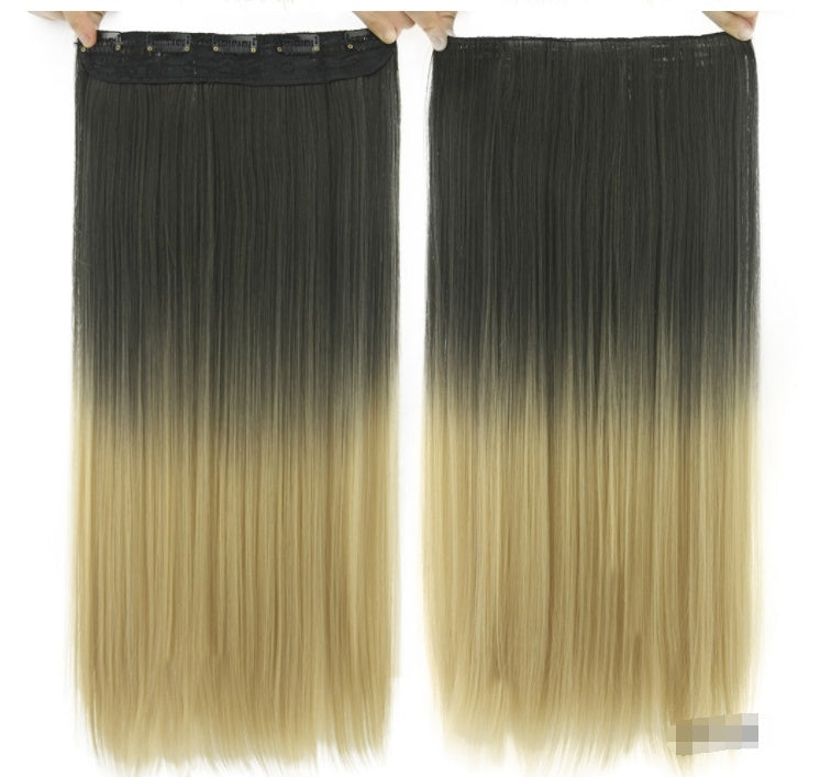 Dyed Gradual Straight Human Hair Wigs