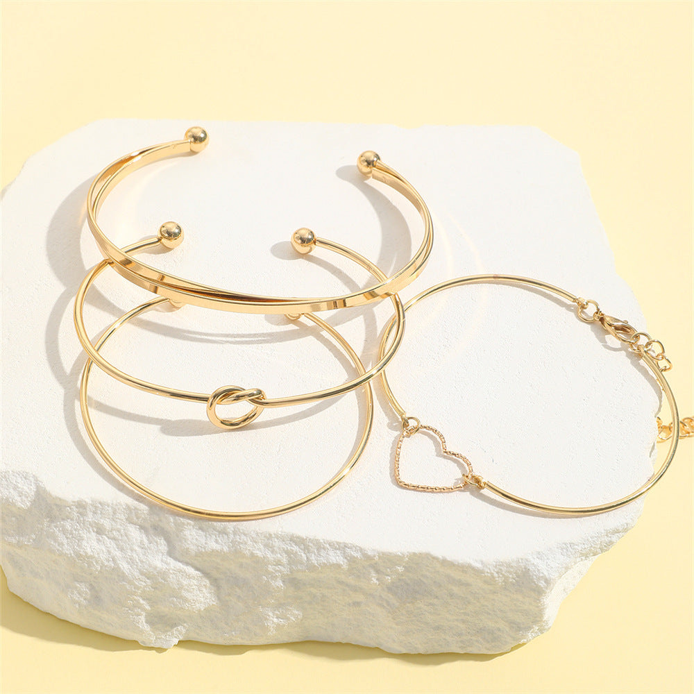 Vintage Crystal Heart Letter Bracelet