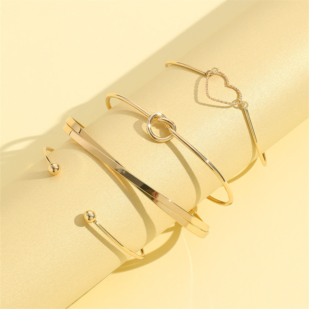 Vintage Crystal Heart Letter Bracelet