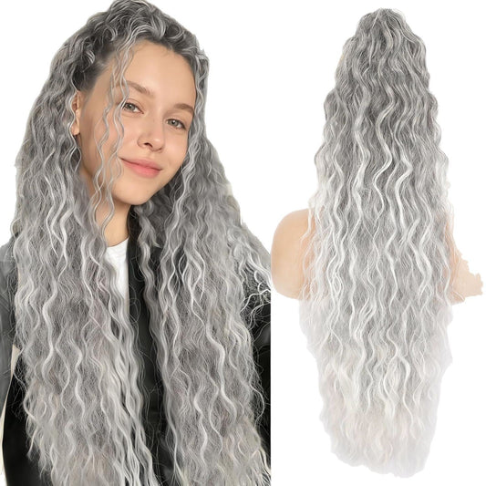 Grip Ponytail Fluffy Human Hair Wigs